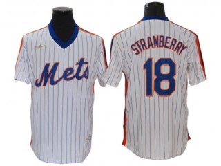 New York Mets #18 Darryl Strawberry White Cooperstown Collection Jersey