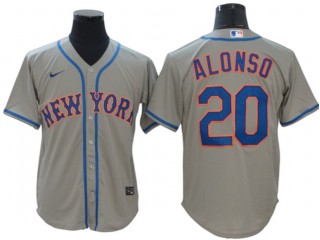 New York Mets #20 Pete Alonso Gray Road Cool Base Jersey