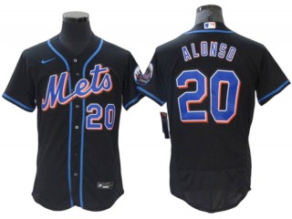 New York Mets #20 Pete Alonso Black Flex Base Jersey