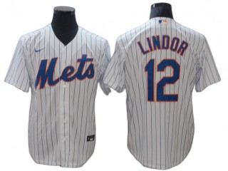 New York Mets #12 Francisco Lindor White Home Cool Base Jersey