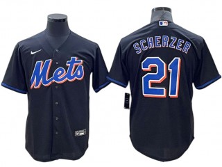 New York Mets #21 Max Scherzer Black Cool Base Jersey
