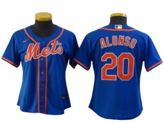 Women's & Youth New York Mets #20 Pete Alonso Cool Base Jersey - Royal/White