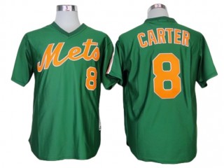 New York Mets #8 Gary Carter Green Throwback Jersey