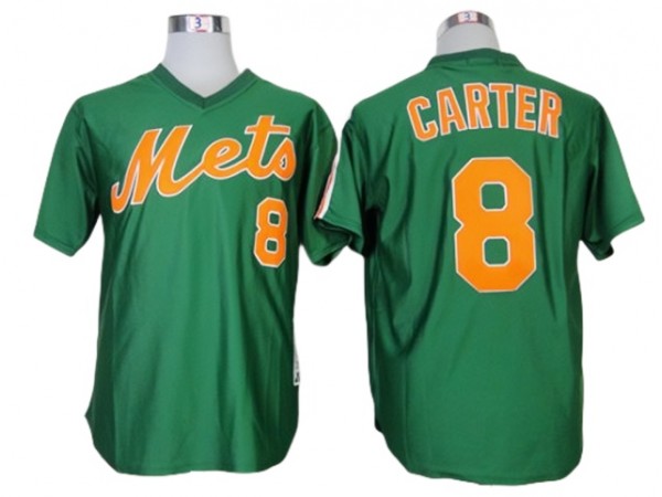 New York Mets #8 Gary Carter Green Throwback Jersey