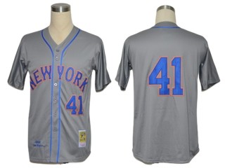 New York Mets #41 Tom Seaver Gray Throwback Jersey