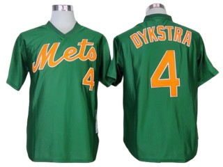 New York Mets #4 Lenny Dykstra Green Throwback Jersey
