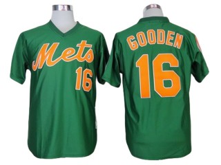 New York Mets #16 Dwight Gooden Green Throwback Jersey