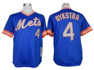 New York Mets #4 Lenny Dykstra Blue Throwback Jersey