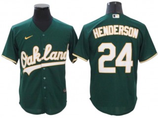 Oakland Athletics #24 Rickey Henderson Kelly Green Alternate Cool Base Jersey