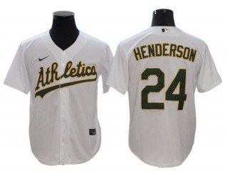 Oakland Athletics #24 Rickey Henderson White Home Cool Base Jersey