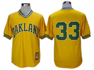 Oakland Athletics #33 Jose Canseco Gold Turn Back The Clock Copperstown Collection Jersey
