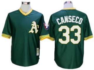 Oakland Athletics #33 Jose Canseco Green Throwback Jersey