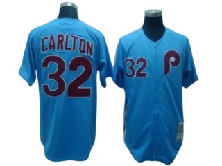 Philadelphia Phillies #32 Steve Carlton Light Blue 1980 Throwback Jersey