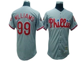 Philadelphia Phillies #99 Mitch Williams Gray Throwback Jersey