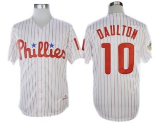 Philadelphia Phillies #10 Darren Daulton White 1993 Throwback Jersey