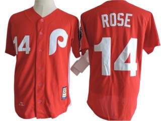 Philadelphia Phillies #14 Pete Rose Red Throwback Jersey
