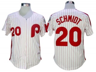Philadelphia Phillies #20 Mike Schmidt White 1983 Throwback Jersey
