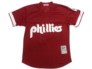 Philadelphia Phillies #4 Lenny Dykstra Red Cooperstown Mesh Batting Practice Jersey
