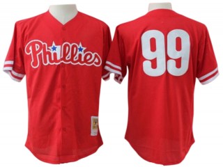 Philadelphia Phillies #99 Mitch Williams Red Throwback Jersey