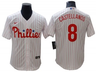 Philadelphia Phillies #8 Nick Castellanos White Cool Base Jersey
