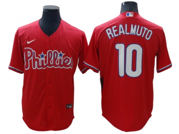 Philadelphia Phillies #10 J.T. Realmuto Red Cool Base Jersey