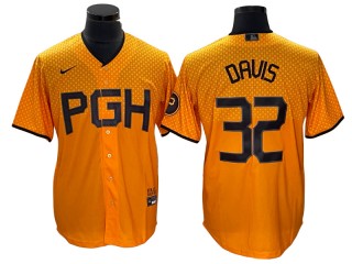 Pittsburgh Pirates #32 Henry Davis Gold 2023 City Connect Cool Base Jersey