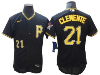 Pittsburgh Pirates #21 Roberto Clemente Black Alternate Flex Base Jersey
