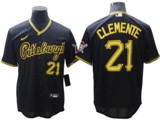 Pittsburgh Pirates #21 Roberto Clemente Black Alternate Cool Base Jersey