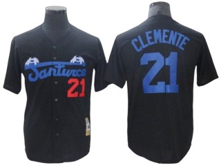 Santurce Crabbers #21 Roberto Clemente Black Baseball Jersey