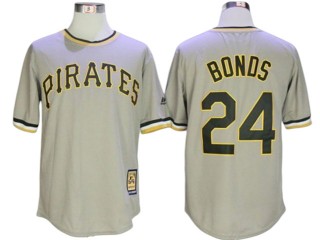 Pittsburgh Pirates #24 Barry Bonds Gray Cooperstown Collection Throwback Jersey