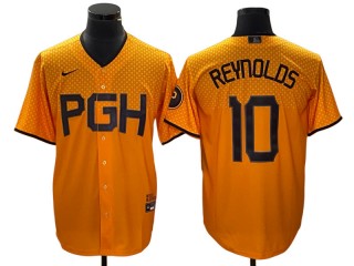 Pittsburgh Pirates #10 Bryan Reynolds Gold 2023 City Connect Cool Base Jersey