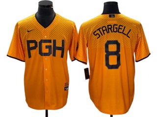 Pittsburgh Pirates #8 Willie Stargell Gold 2023 City Connect Cool Base Jersey