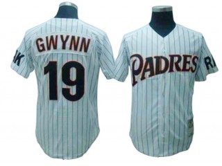 San Diego Padres #19 Tony Gwynn White 1987 Throwback Jersey