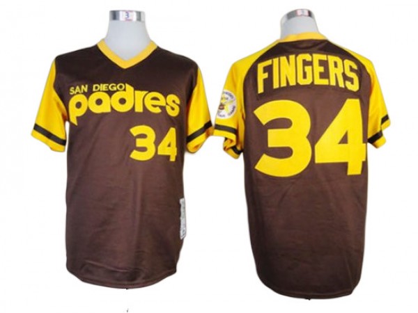 San Diego Padres #34 Rollie Fingers Brown 1978 Throwback Jersey