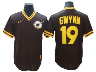 San Diego Padres #19 Tony Gwynn Brown Cooperstown Collection Legend Jersey