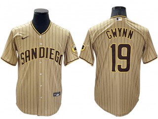 San Diego Padres #19 Tony Gwynn Sand Alternate Cool Base Jersey