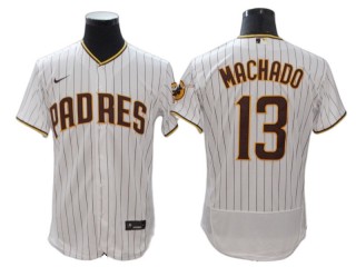 San Diego Padres #13 Manny Machado White Home Flex Base Jersey