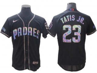 San Diego Padres #23 Fernando Tatis Jr. Black Rainbow Fashion Flex Base Jersey