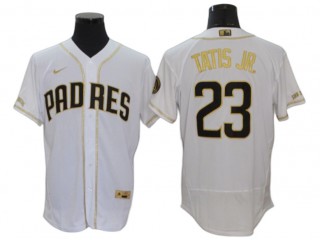 San Diego Padres #23 Fernando Tatis Jr. White Golden Flex Base Jersey