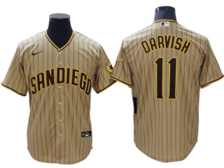 San Diego Padres #11 Yu Darvish Sand Alternate Cool Base Jersey