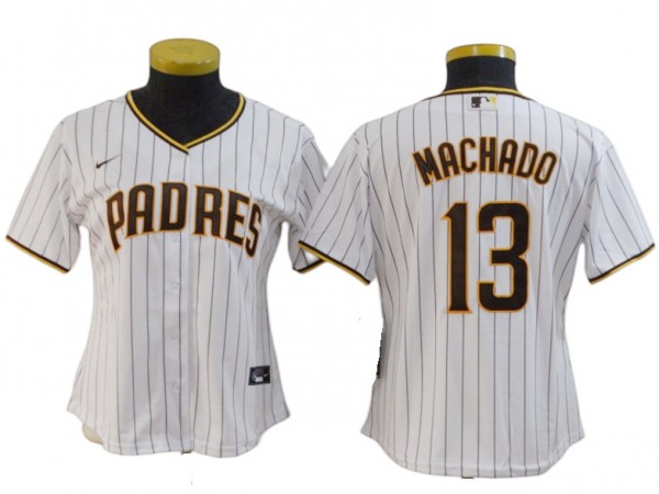 Women's San Diego Padres #13 Manny Machado Jersey - White /Brown/Sand