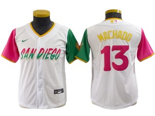 San Diego Padres #13 Manny Machado White City Connect Cool Base Jersey