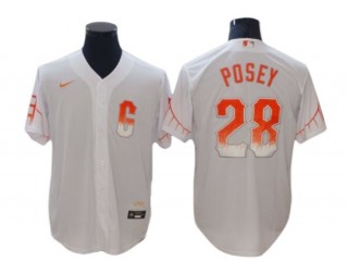San Francisco Giants #28 Buster Posey White City Connect Cool Base Jersey