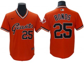 San Francisco Giants #25 Barry Bonds Orange Cooperstown Jersey
