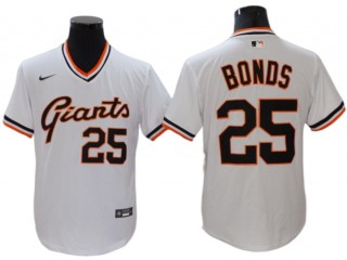 San Francisco Giants #25 Barry Bonds White Cooperstown Jersey