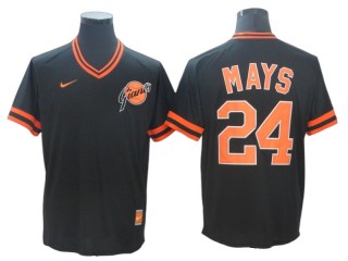 San Francisco Giants #24 Willie Mays Black Cooperstown Collection Legend Jersey