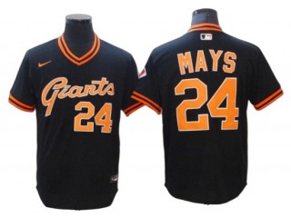 San Francisco Giants #24 Willie Mays Black Cooperstown Jersey