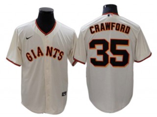 San Francisco Giants #35 Brandon Crawford Cream Home Cool Base Jersey