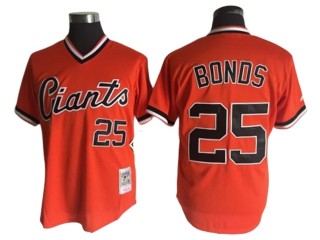 San Francisco Giants #25 Barry Bonds Orange Throwback Jersey