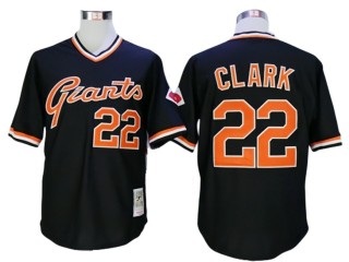 San Francisco Giants #22 Will Clark Black Throwback Jersey